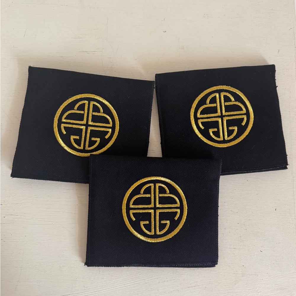 Black Wallets with Gold Embroidery